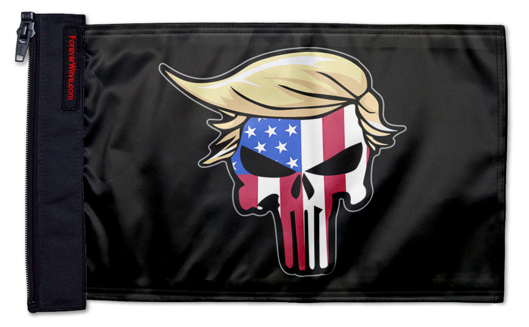 Trump Punisher 12"x18" Forever Wave Flag for Jeep Wrangler CJ-7 and CJ-8 1976-1986