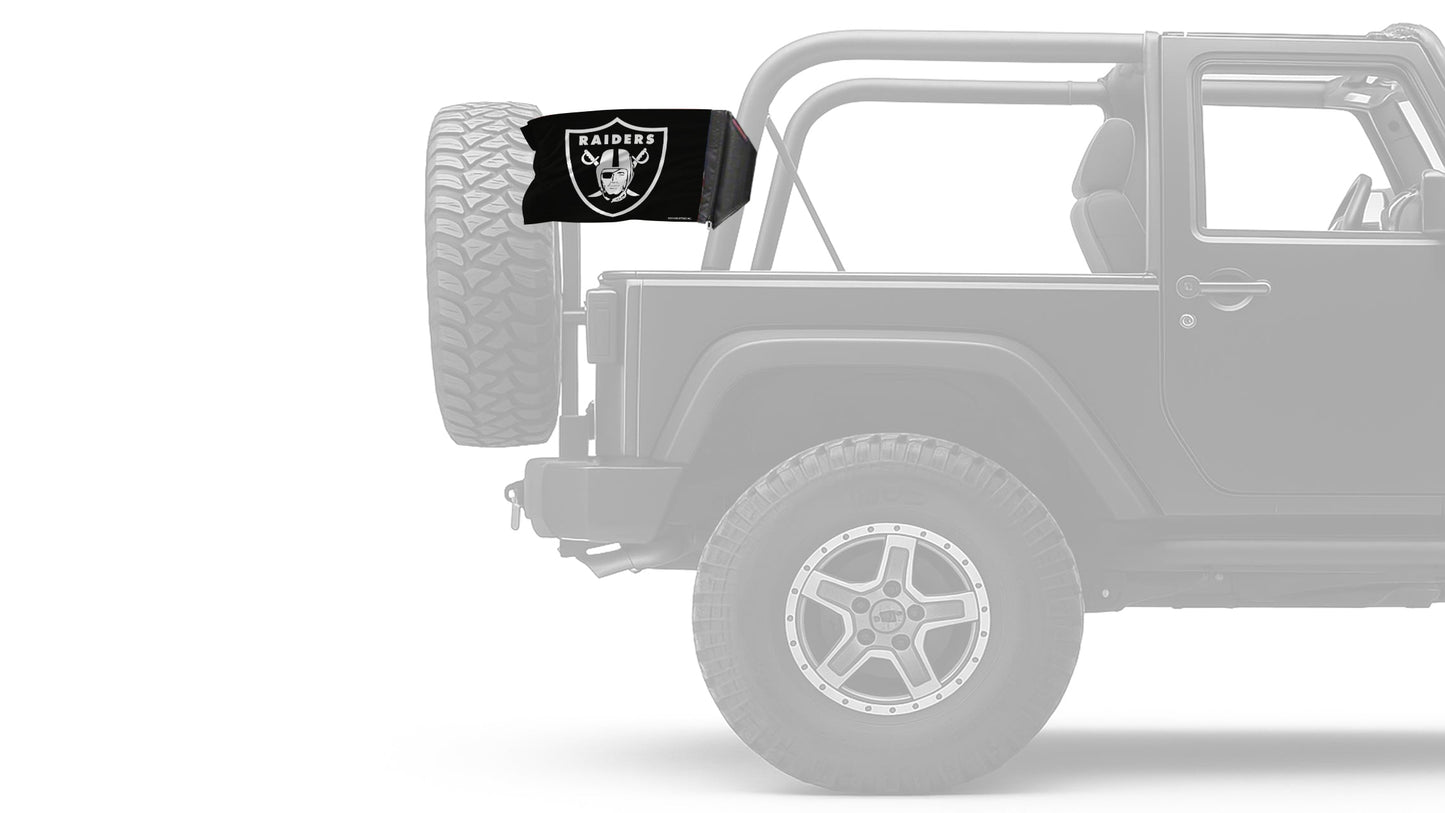 Las Vegas Raiders 11"x17" Forever Wave Flag for Jeep Wrangler JK 2-Door 2007-2018