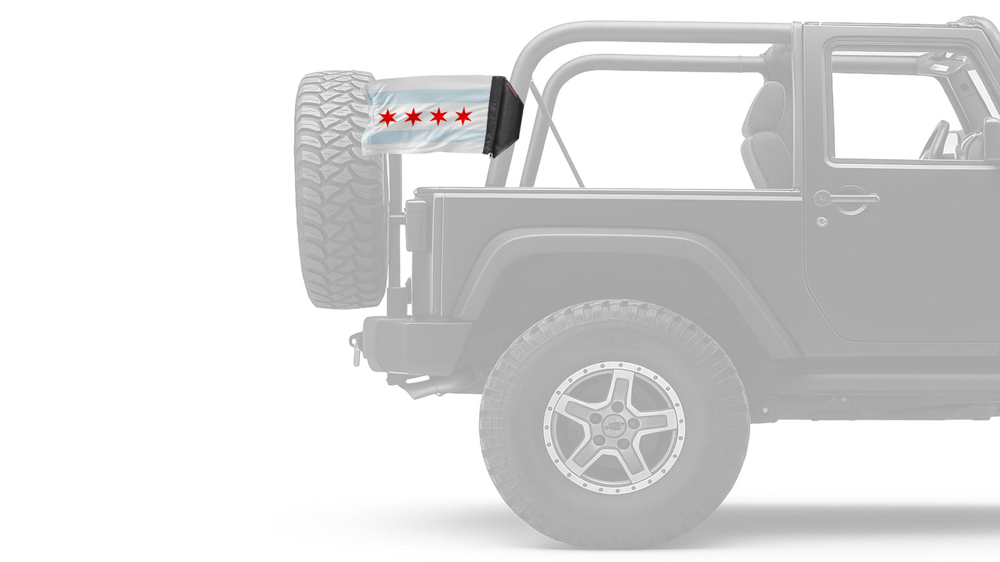 City of Chicago 12"x18" Forever Wave Flag for Jeep Wrangler JKU 4-Door 2007-2018