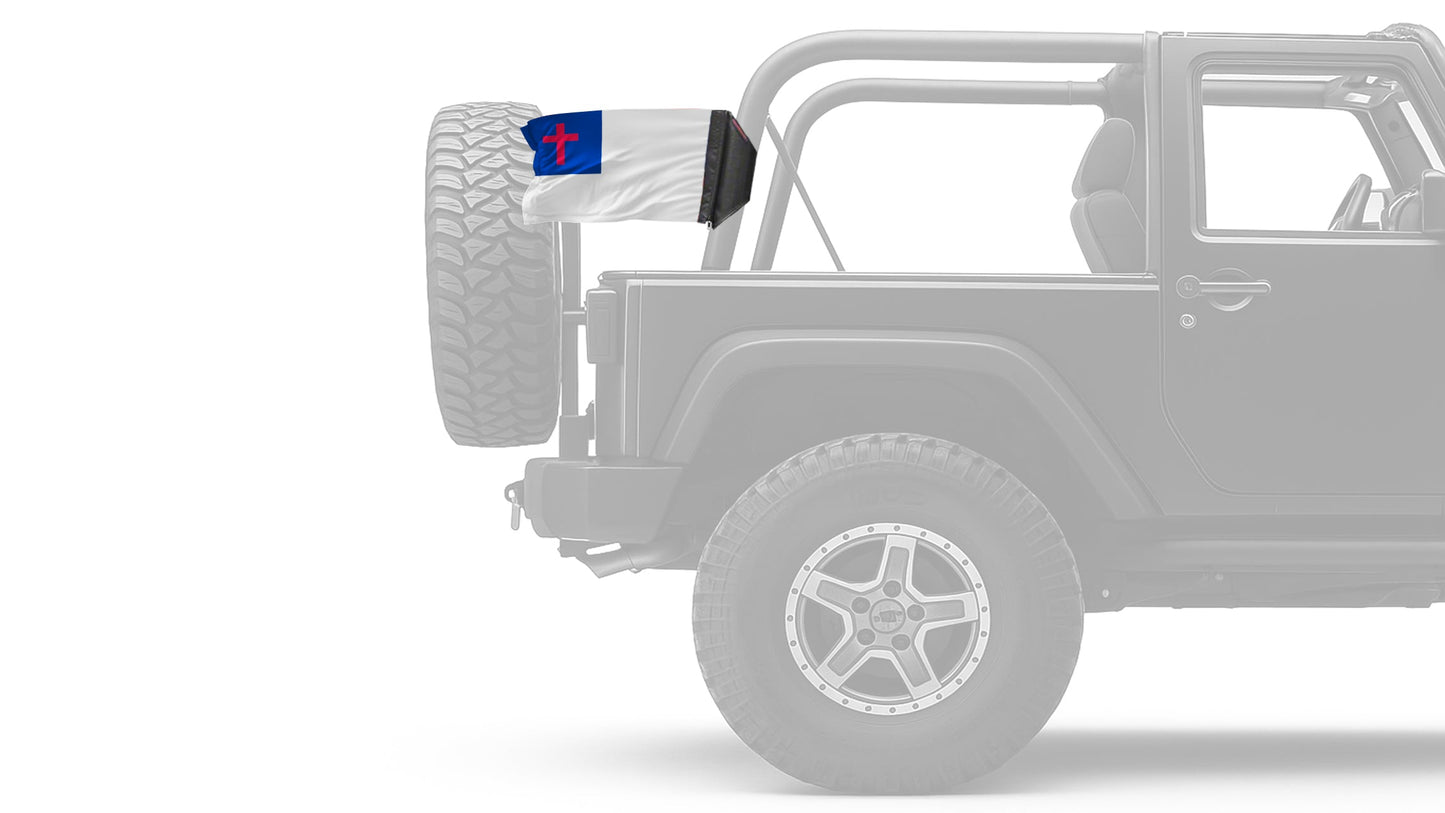 Christian 12"x18" Forever Wave Flag for Jeep Wrangler JKU 4-Door 2007-2018