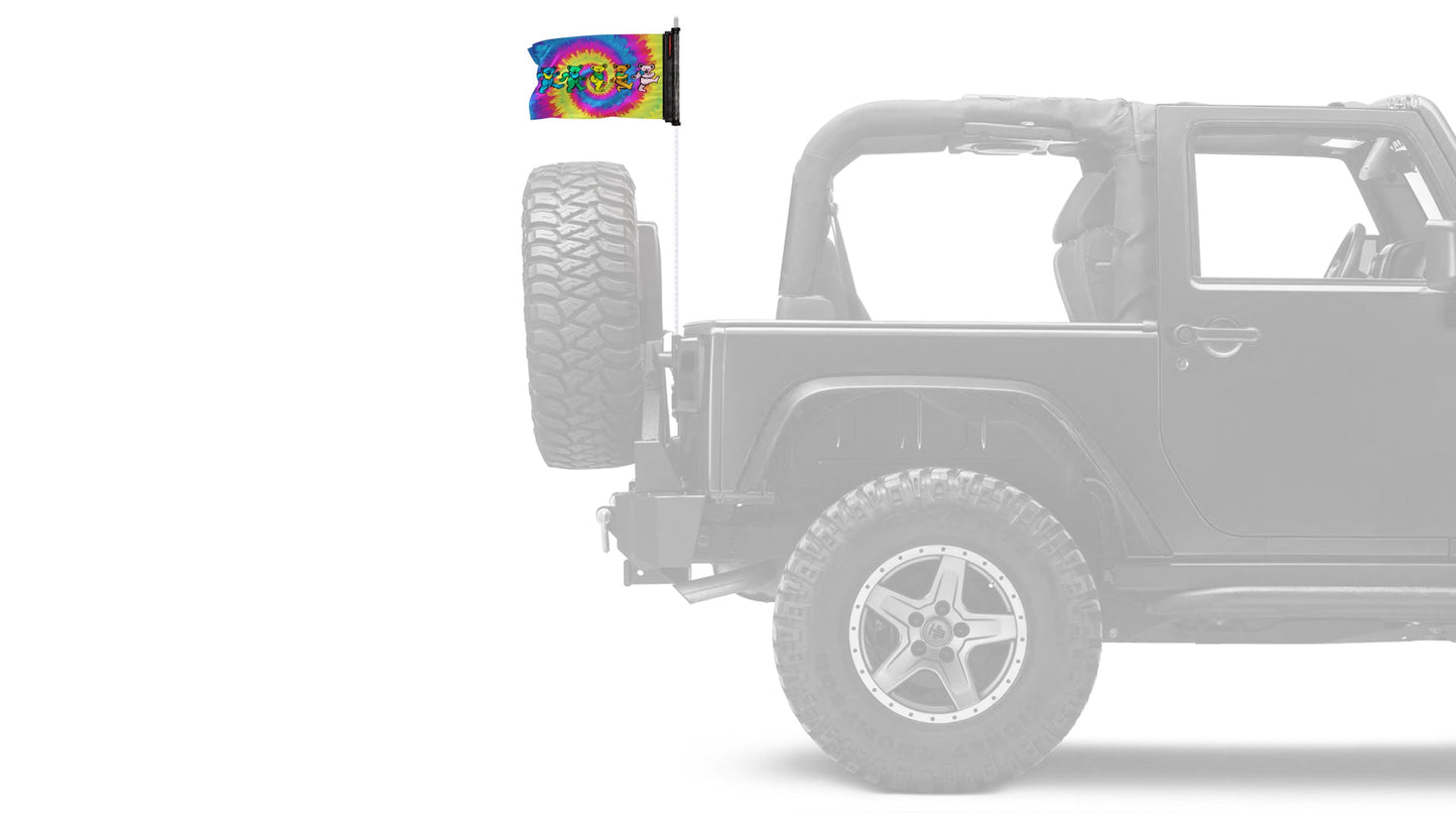 Grateful Dead Dancing Bears 12"x18" Forever Wave Flag for Jeep Wrangler CJ-7 and CJ-8 1976-1986