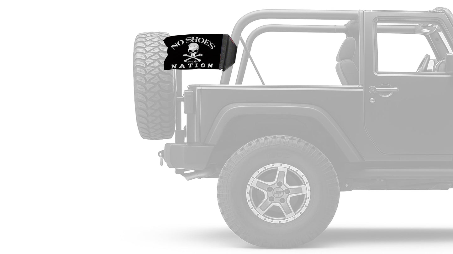 No Shoes Nation 12"x18" Forever Wave Flag for Jeep Wrangler LJ 2003-2006
