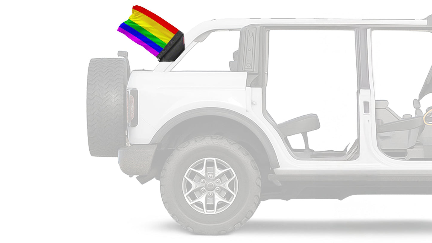 Rainbow 12"x18" Forever Wave Flag for Bronco