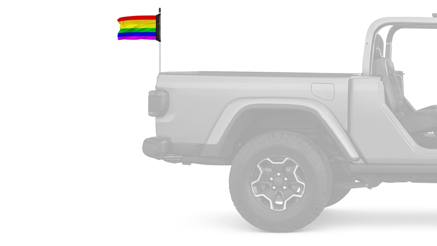 Rainbow 12"x18" Forever Wave Flag for Jeep Wrangler TJ 1996-2006