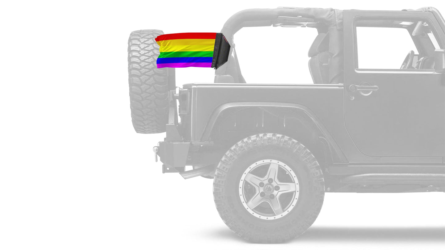 Rainbow 12"x18" Forever Wave Flag for Jeep Wrangler YJ 1986-1995