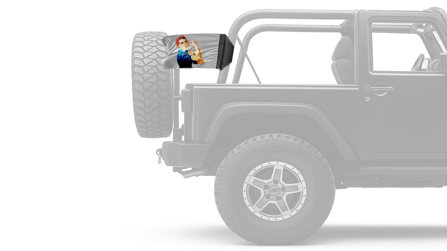 Rosie The Riveter 12"x18" Forever Wave Flag for Jeep Wrangler JKU 4-Door 2007-2018