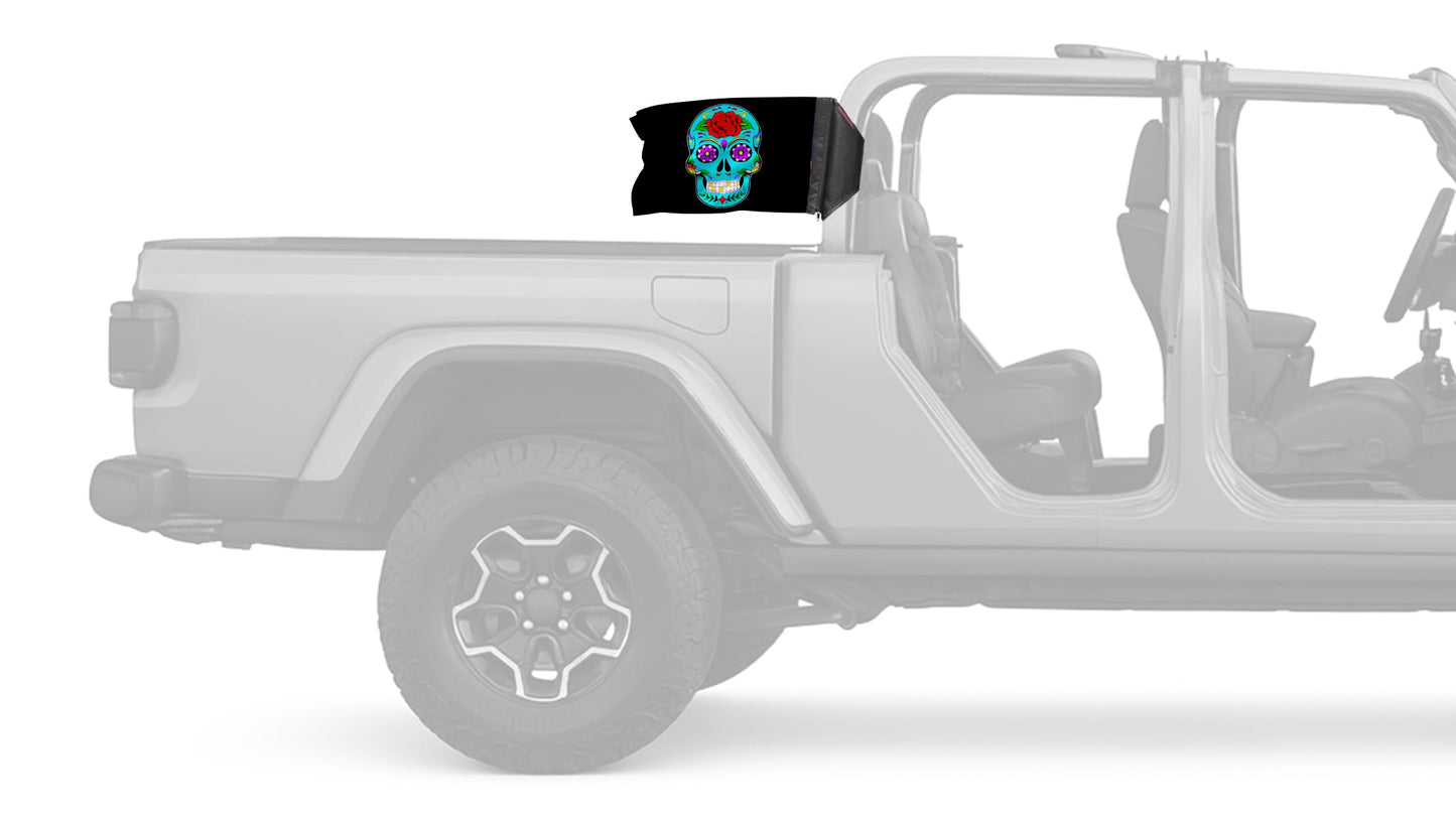 Sugar Skull 12"x18" Forever Wave Flag for Jeep Gladiator JT
