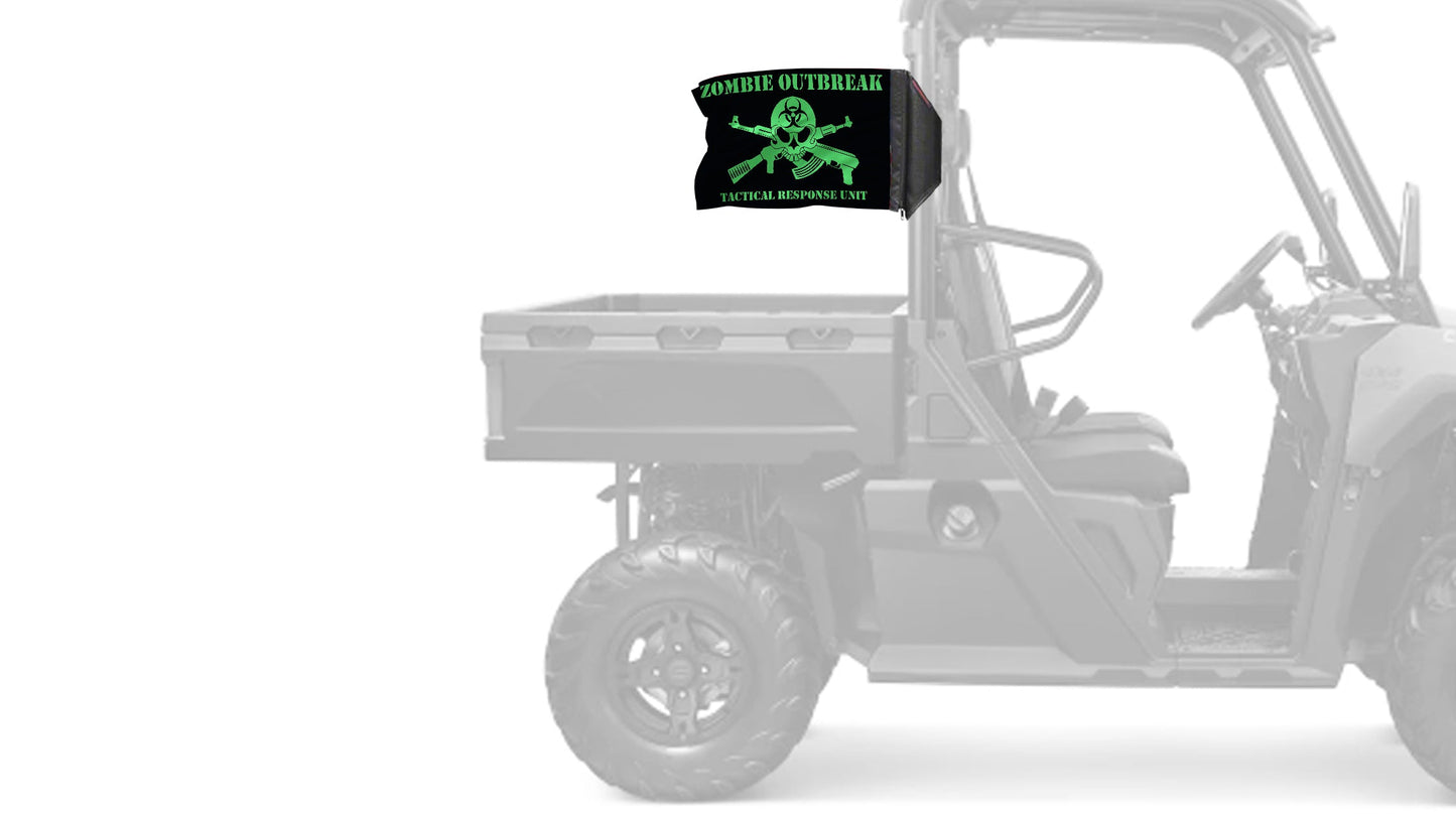 Zombie Outbreak Tactical Response Unit 12"x18" Forever Wave Flag for UTVs