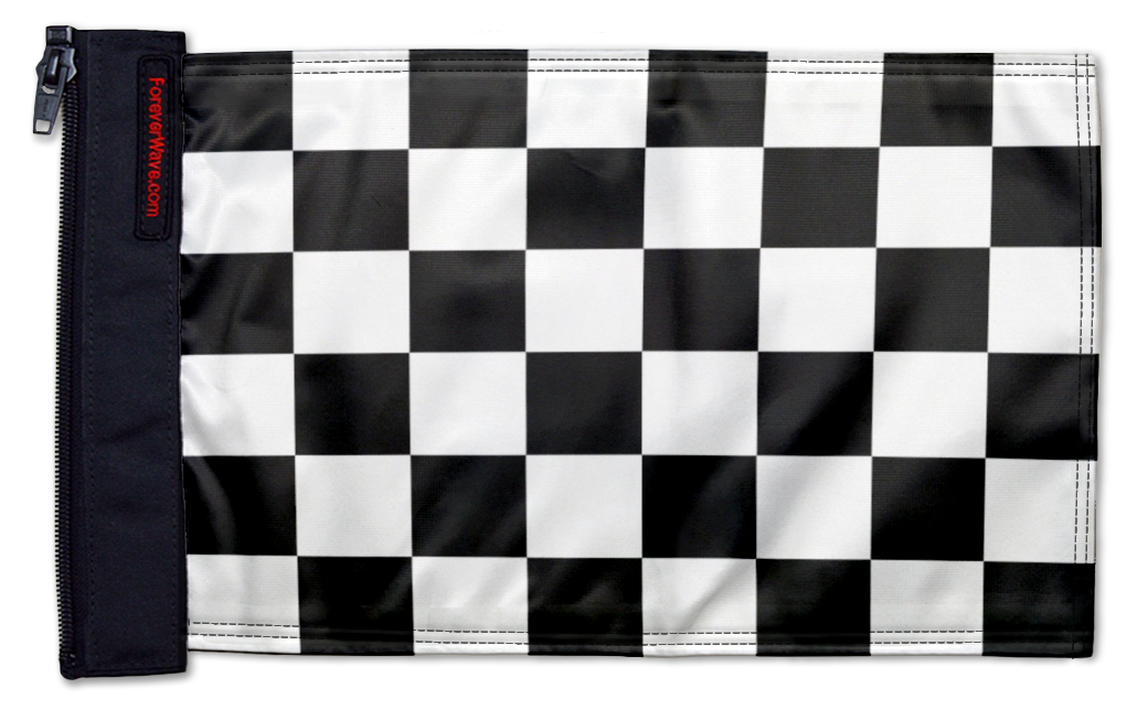 Checkered 12"x18" Forever Wave Flag for Jeep Wrangler YJ 1986-1995