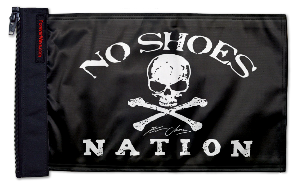 No Shoes Nation 12"x18" Forever Wave Flag for Jeep Wrangler TJ 1996-2006