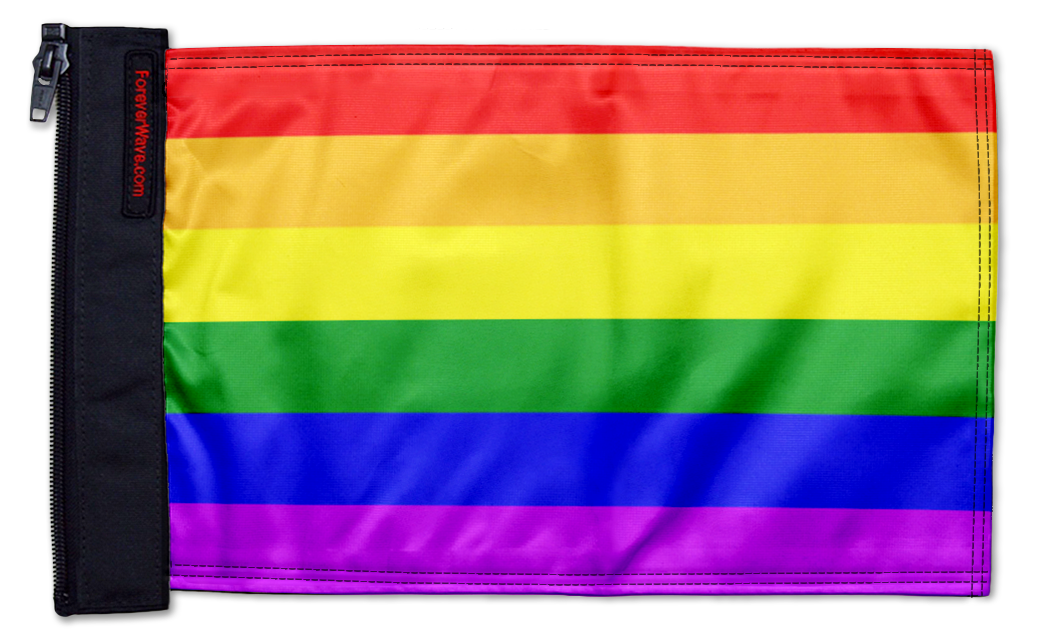 Rainbow 12"x18" Forever Wave Flag for Jeep Wrangler JKU 4-Door 2007-2018