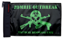 Zombie Outbreak Tactical Response Unit 12"x18" Forever Wave Flag for Jeep Wrangler TJ 1996-2006