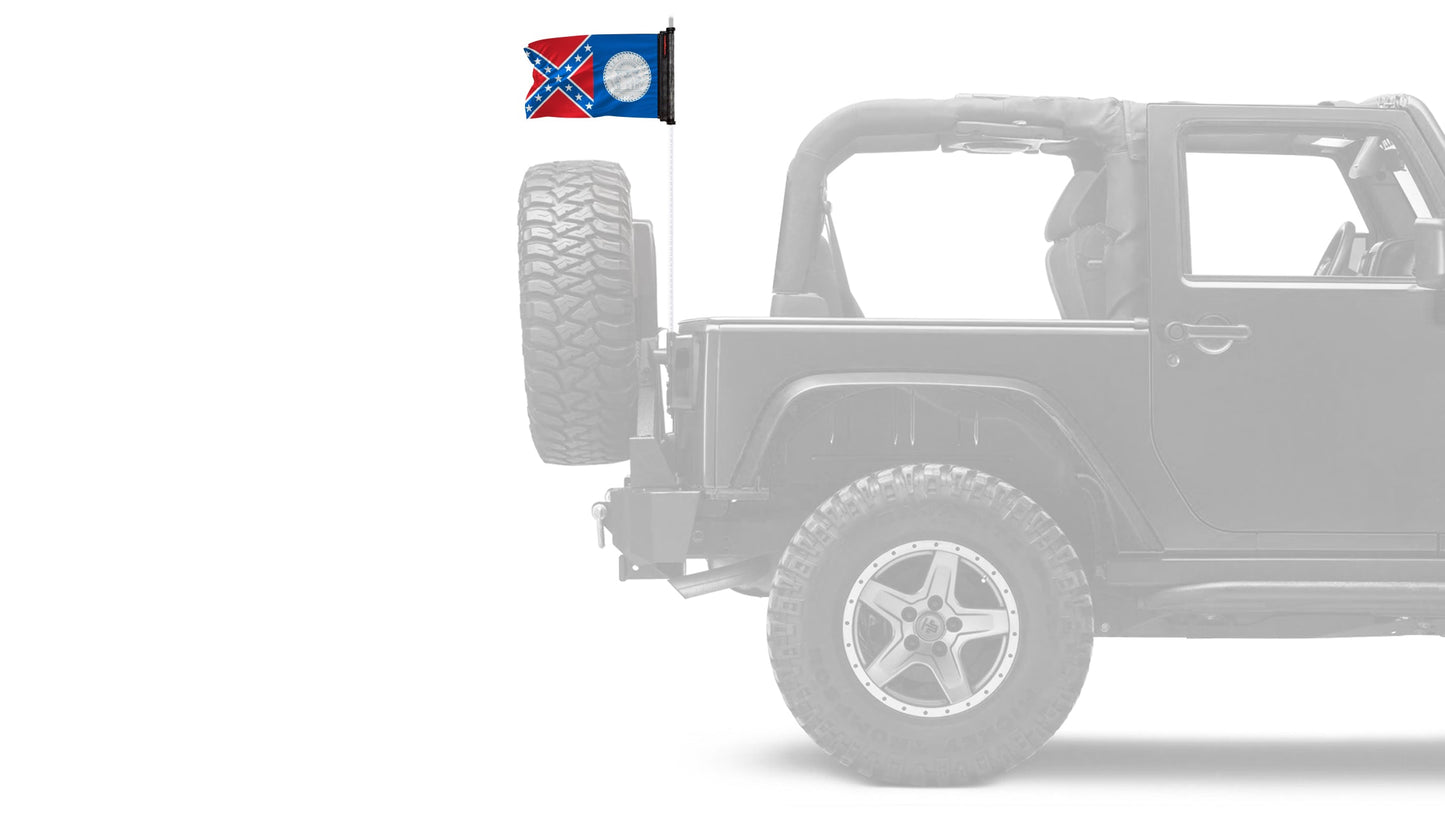 State Flag Georgia Old Style 12"x18" Forever Wave Flag for Jeep Wrangler JK 2-Door 2007-2018