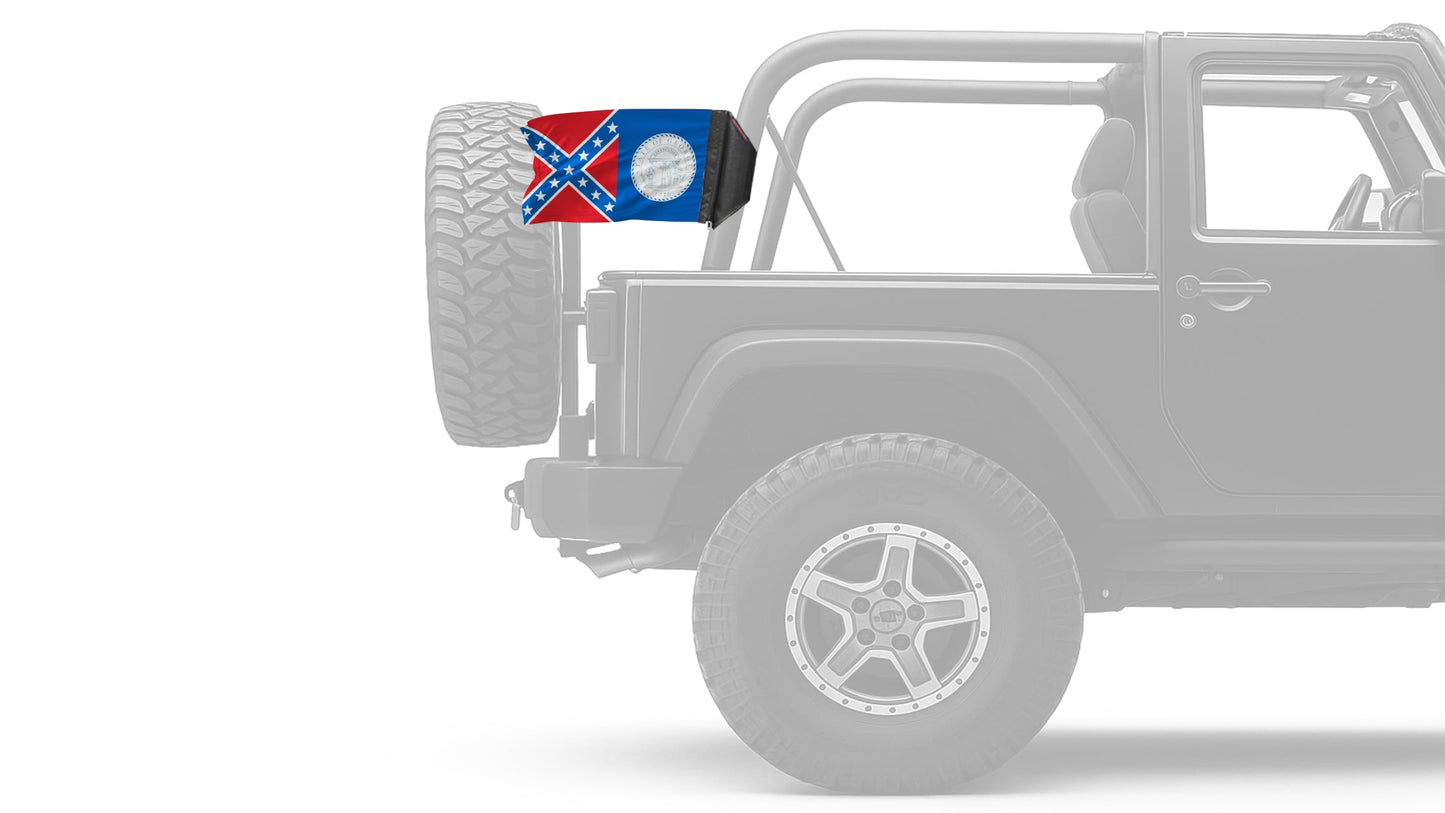 State Flag Georgia Old Style 12"x18" Forever Wave Flag for Jeep Wrangler JK 2-Door 2007-2018