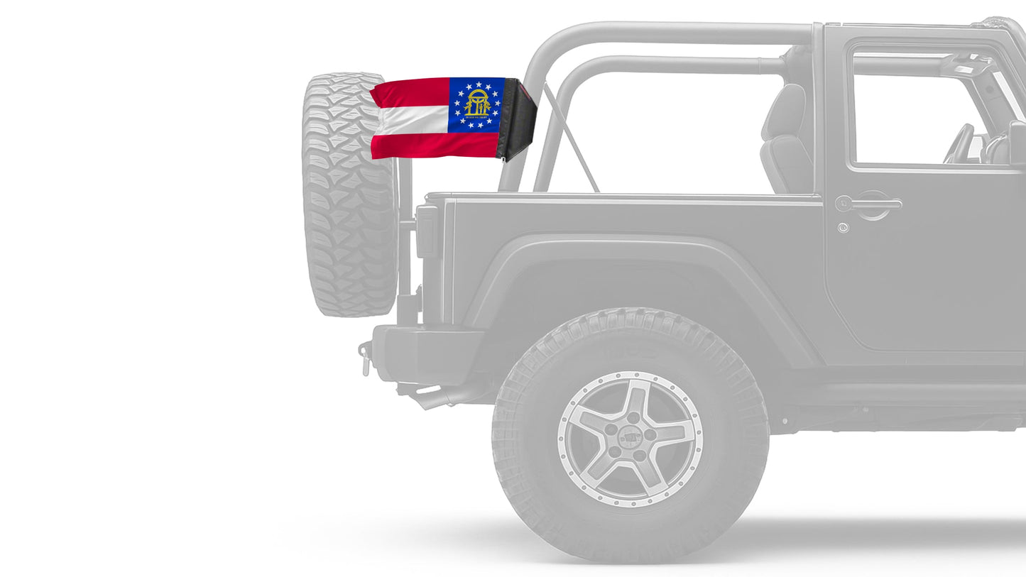 State Flag Georgia 12"x18" Forever Wave Flag for Jeep Wrangler JKU 4-Door 2007-2018