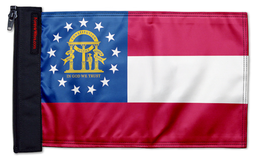 State Flag Georgia 12"x18" Forever Wave Flag for Jeep Wrangler JKU 4-Door 2007-2018