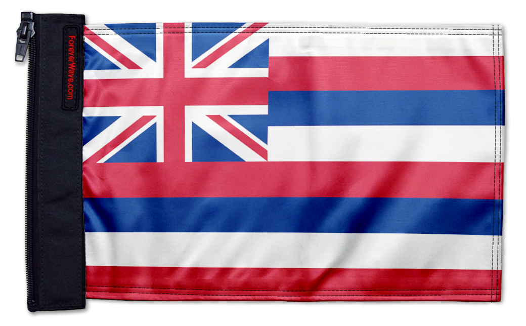 State Flag Hawaii 12"x18" Forever Wave Flag for Jeep Wrangler JKU 4-Door 2007-2018