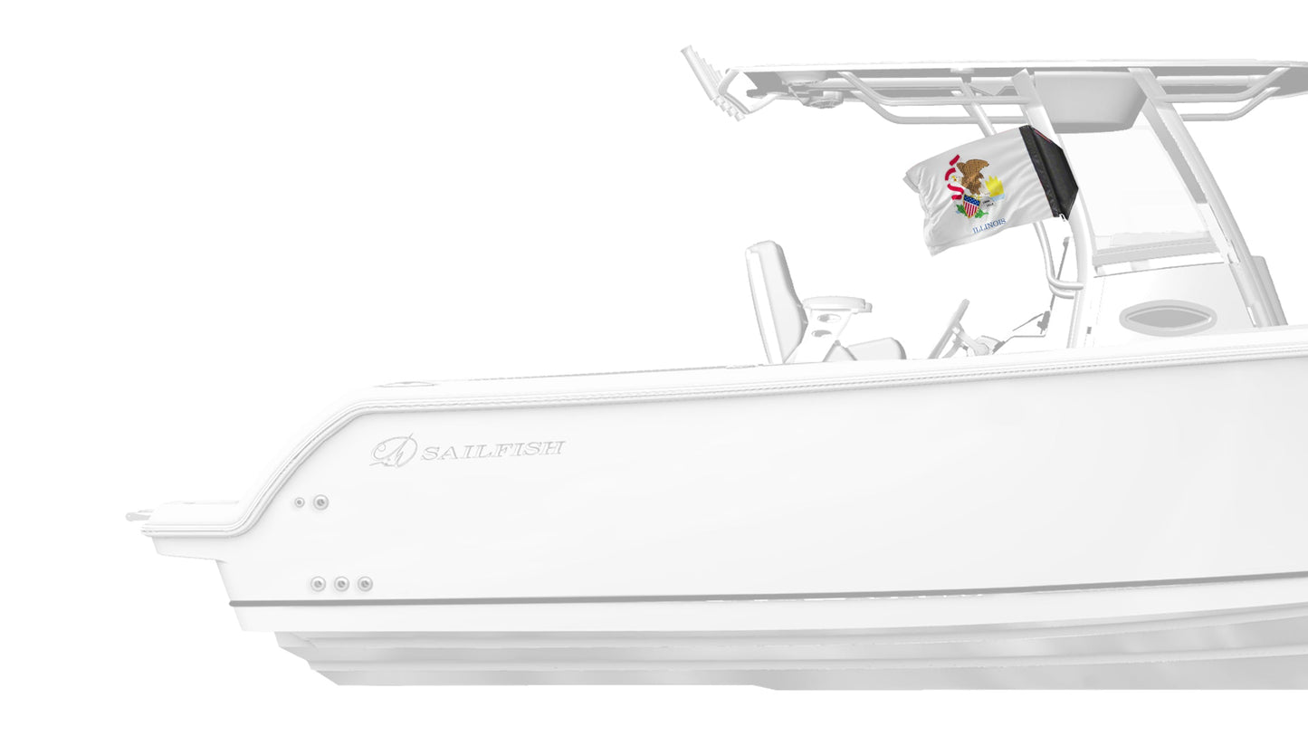 State Flag Illinois 12"x18" Forever Wave Flag for Boats