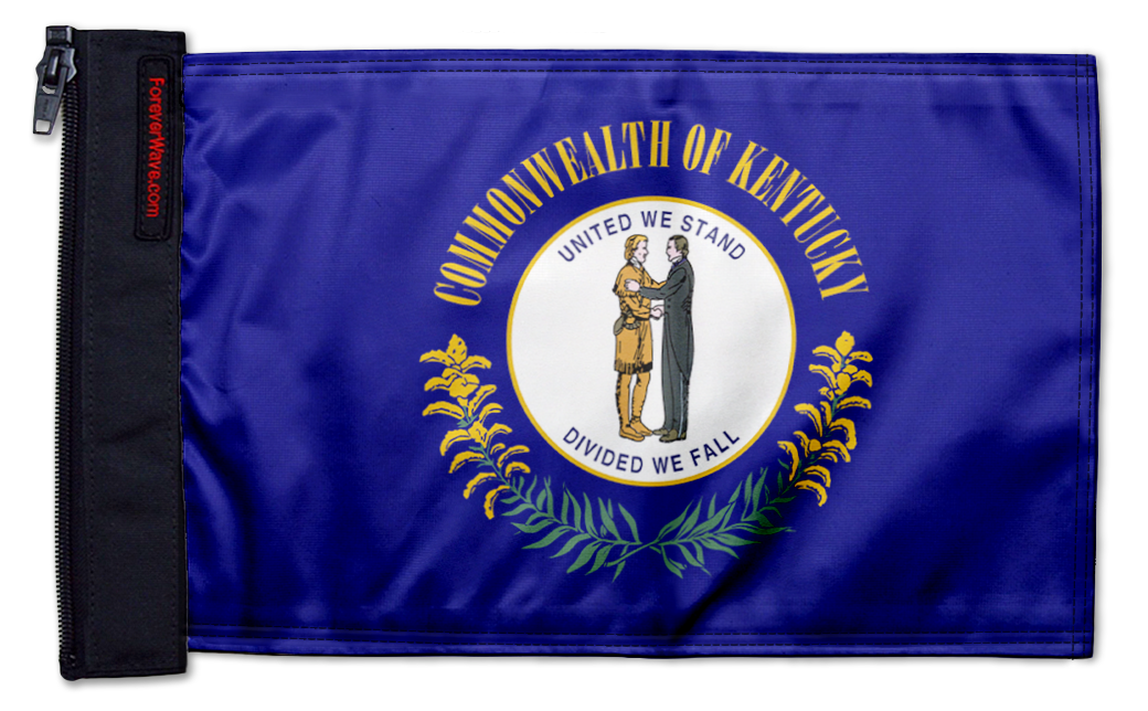 State Flag Kentucky 12"x18" Forever Wave Flag for Jeep Wrangler JKU 4-Door 2007-2018
