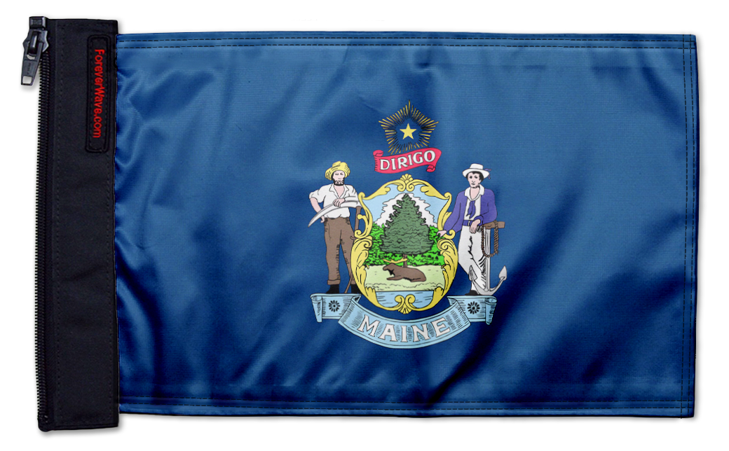 State Flag Maine 12"x18" Forever Wave Flag for Jeep Wrangler CJ-7 and CJ-8 1976-1986