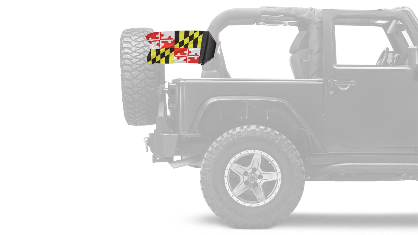 State Flag Maryland 12"x18" Forever Wave Flag for Jeep Wrangler TJ 1996-2006