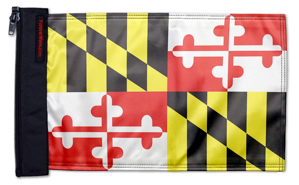 State Flag Maryland 12"x18" Forever Wave Flag for Jeep Wrangler TJ 1996-2006