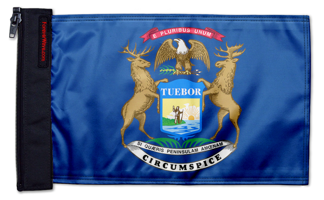 State Flag Michigan 12"x18" Forever Wave Flag for Bronco