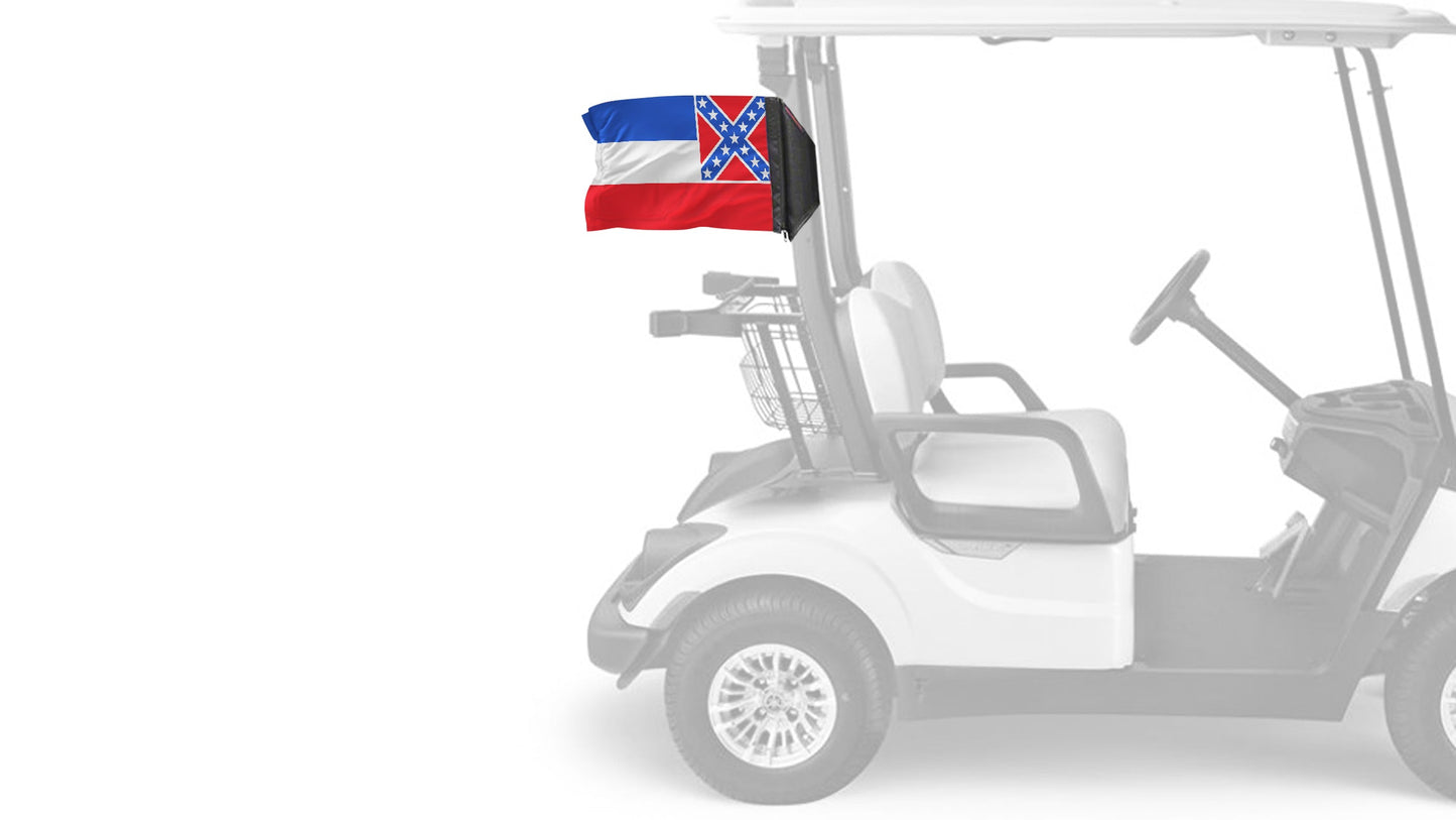 State Flag Mississippi 12"x18" Forever Wave Flag for Golf Carts