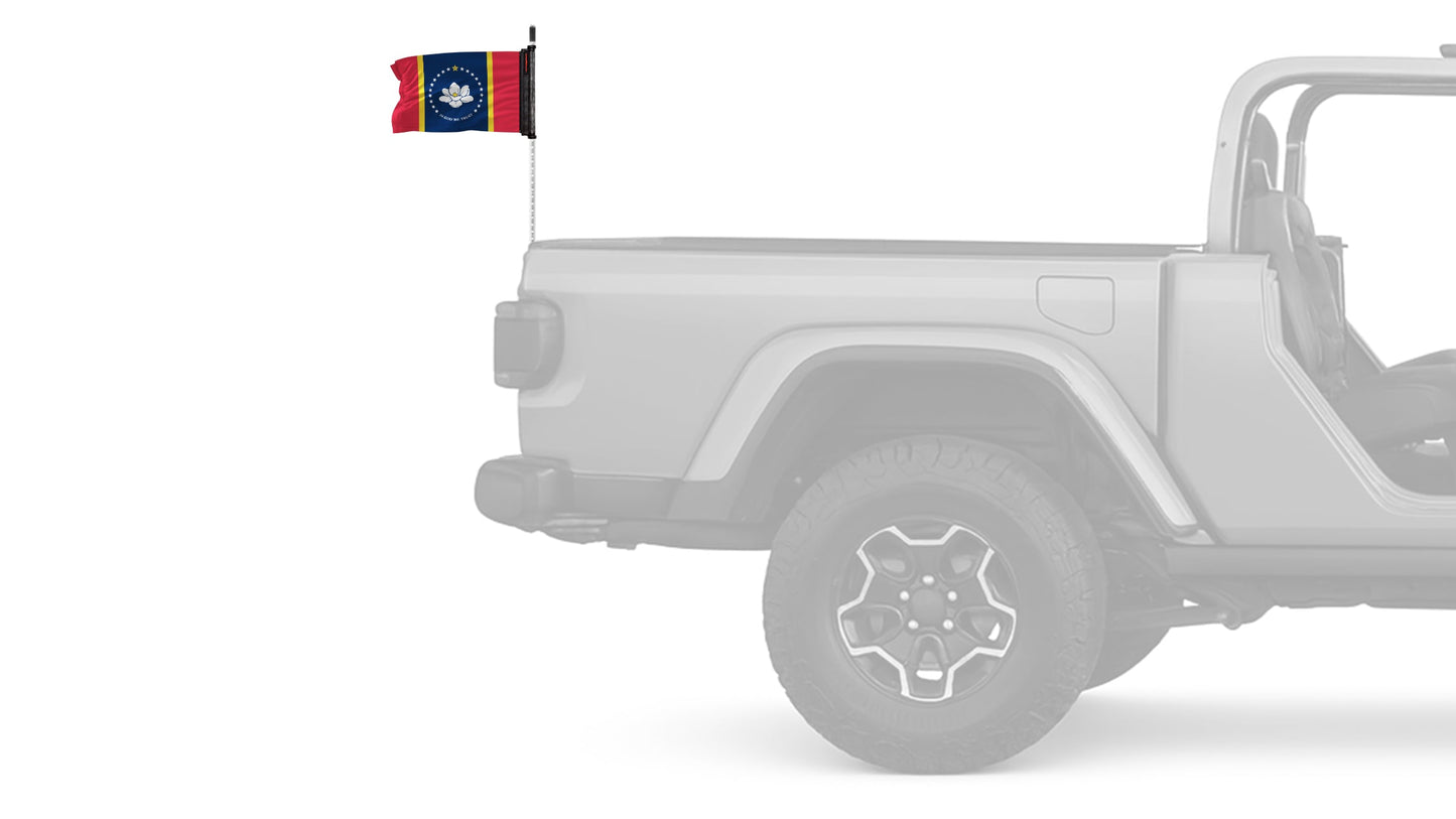State Flag Mississippi Old Style 12"x18" Forever Wave Flag for Jeep Wrangler TJ 1996-2006