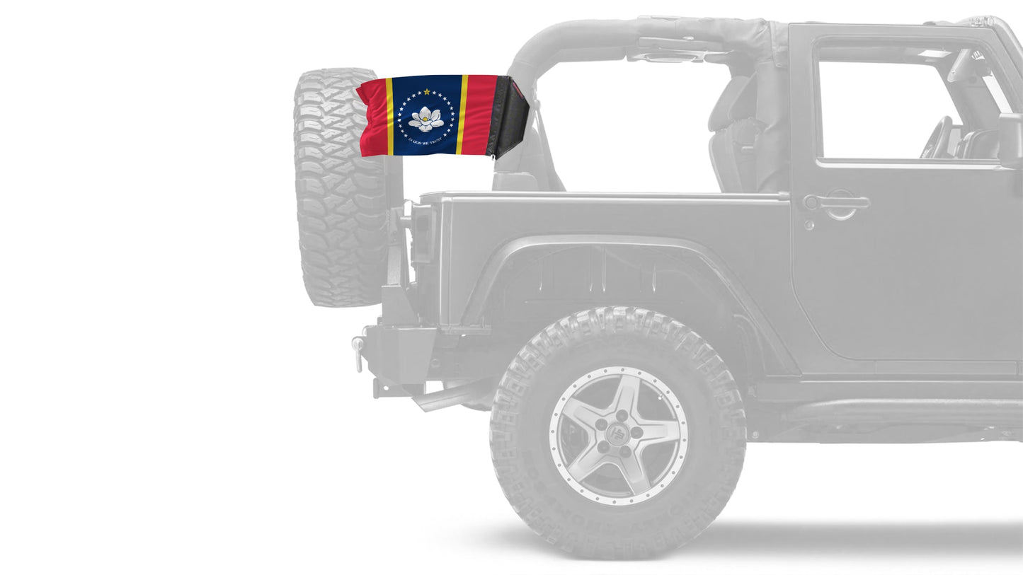 State Flag Mississippi Old Style 12"x18" Forever Wave Flag for Jeep Wrangler TJ 1996-2006