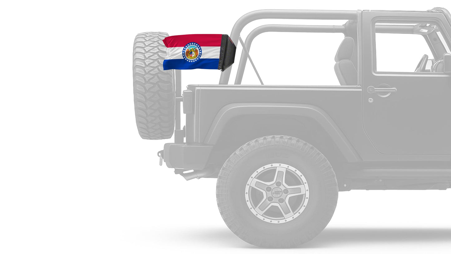 State Flag Missouri 12"x18" Forever Wave Flag for Jeep Wrangler JKU 4-Door 2007-2018