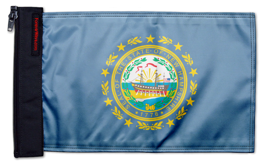 State Flag New Hampshire 12"x18" Forever Wave Flag for Jeep Wrangler TJ 1996-2006