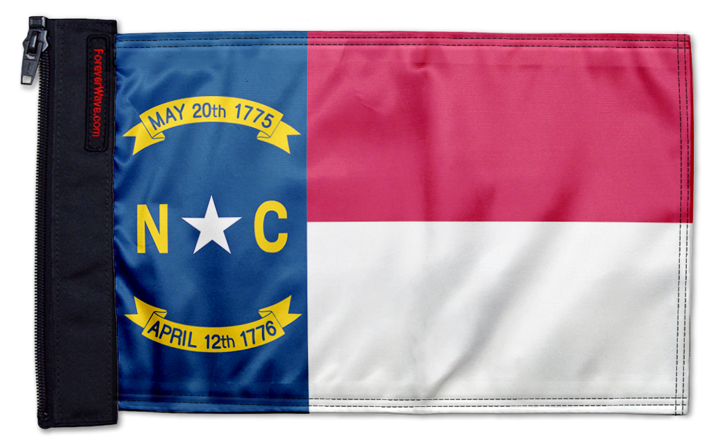State Flag North Carolina 12"x18" Forever Wave Flag for Jeep Wrangler JK 2-Door 2007-2018
