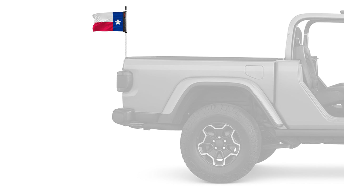 State Flag Texas 12"x18" Forever Wave Flag for Jeep Wrangler JK 2-Door 2007-2018