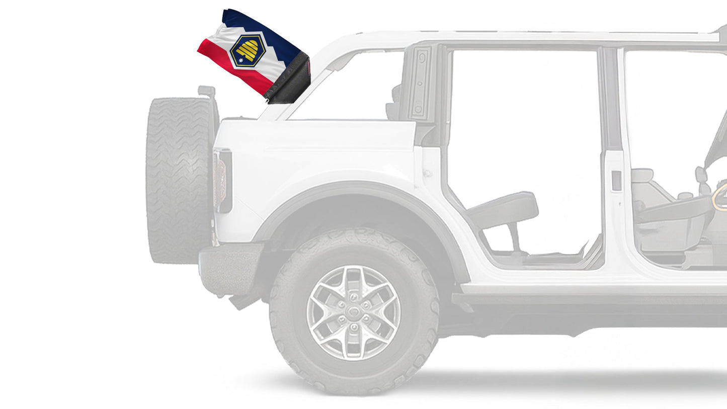 State Flag Utah 12"x18" Forever Wave Flag for Bronco