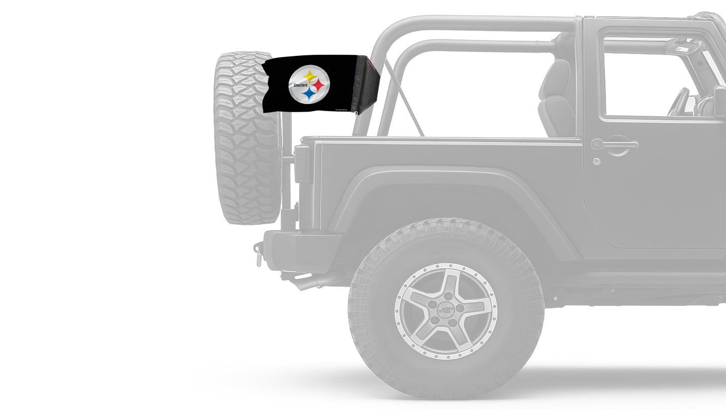 Pittsburgh Steelers 11"x17" Forever Wave Flag for Jeep Wrangler JKU 4-Door 2007-2018