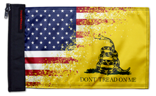 USA Gadsden 12"x18" Forever Wave Flag for Golf Carts