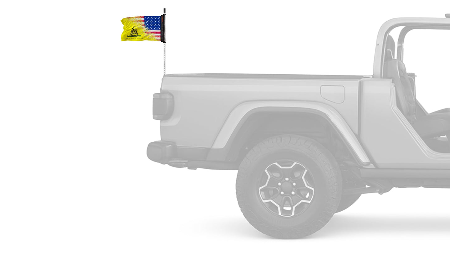 USA Gadsden 12"x18" Forever Wave Flag for Jeep Wrangler JKU 4-Door 2007-2018