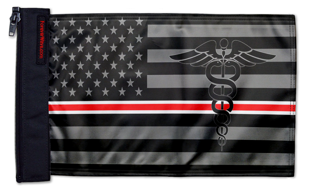 USA Subdued Nurses 12"x18" Forever Wave Flag