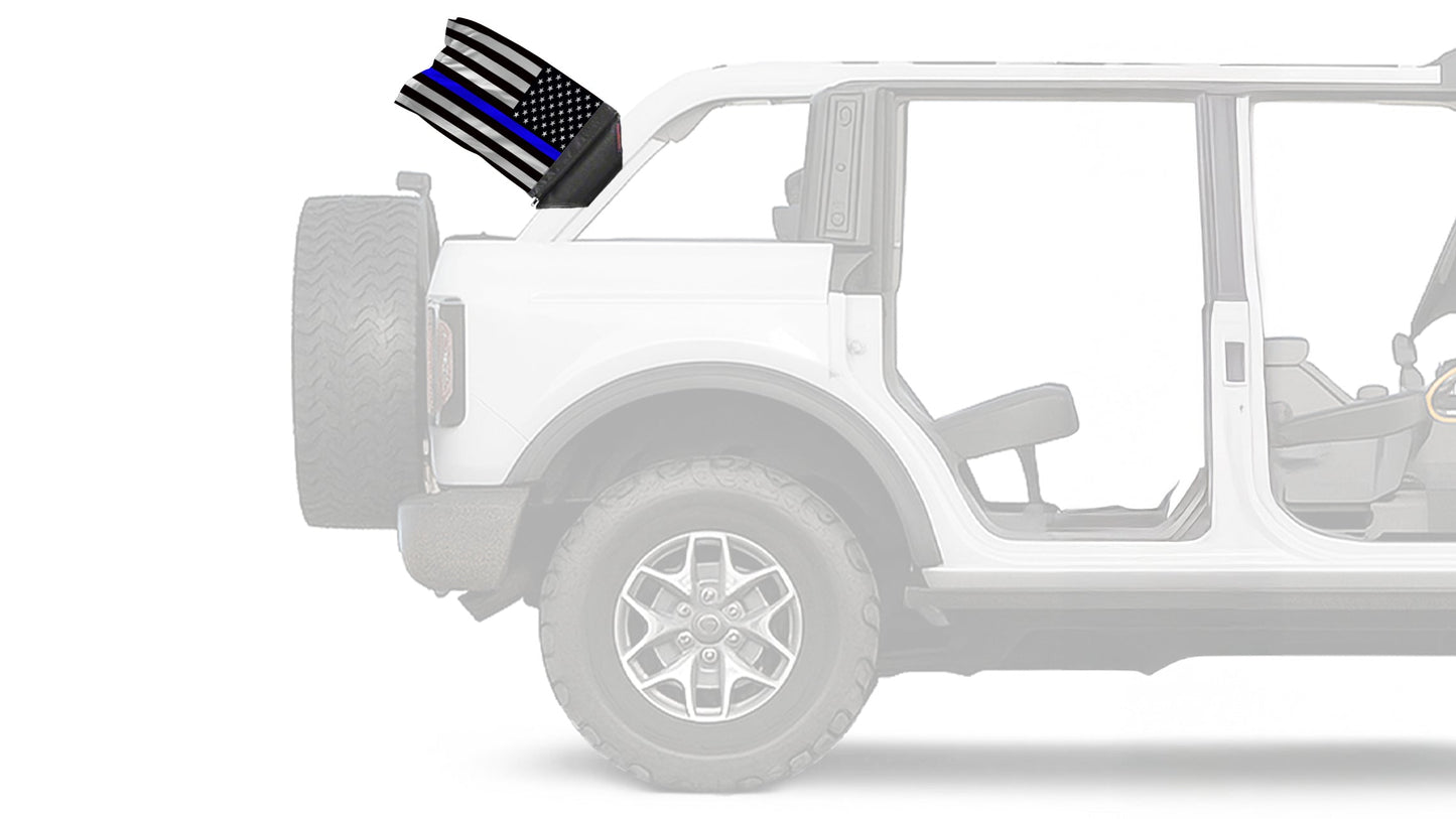 USA Subdued Thin Blue Line 12"x18" Forever Wave Flag for UTVs