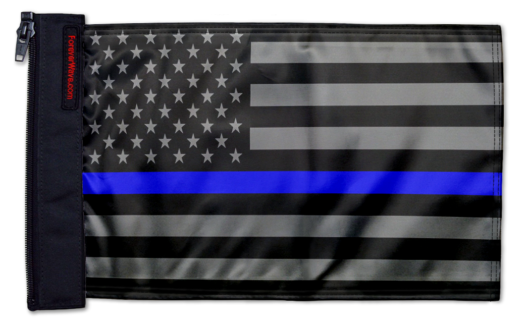 USA Subdued Thin Blue Line 12"x18" Forever Wave Flag for UTVs