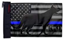USA Subdued Thin Blue Line K9 12"x18" Forever Wave Flag for Golf Carts