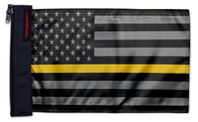 USA Subdued Thin Gold Line 12"x18" Forever Wave Flag for Golf Carts