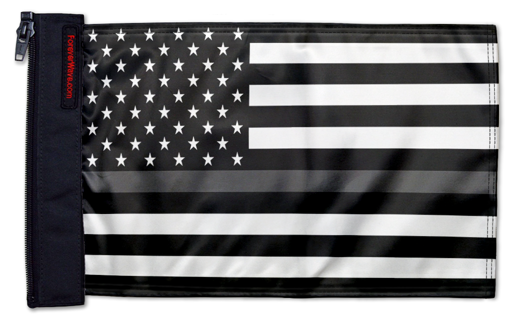 USA Subdued Thin Grey Line 12"x18" Forever Wave Flag