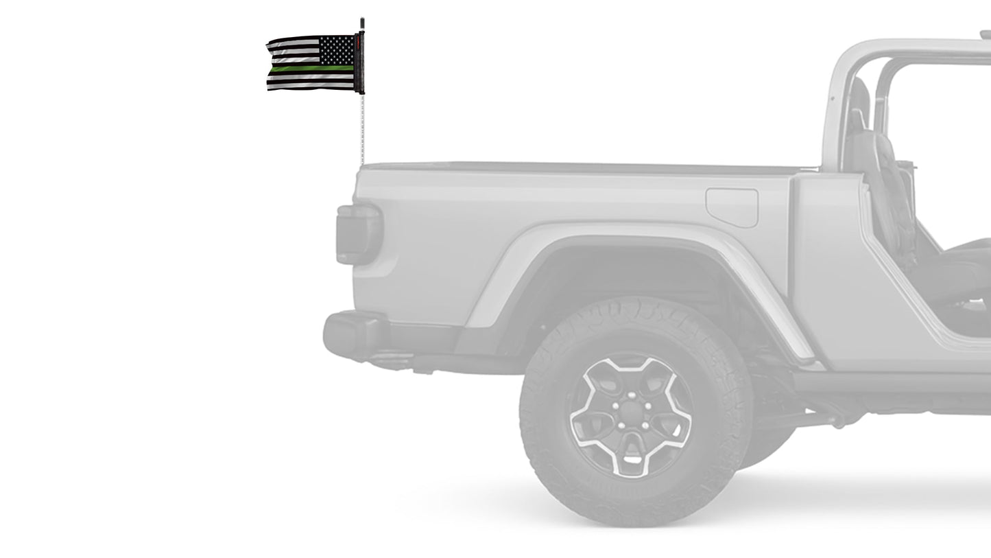 USA Subdued Thin Green Line 12"x18" Forever Wave Flag for Jeep Wrangler JL 2-Door 2018-Present