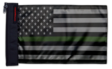 USA Subdued Thin Green Line 12"x18" Forever Wave Flag for Jeep Wrangler JLU 4-Door 2018-Present