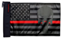 USA Subdued Thin Red Line Punisher 12"x18" Forever Wave Flag for Jeep Wrangler TJ 1996-2006