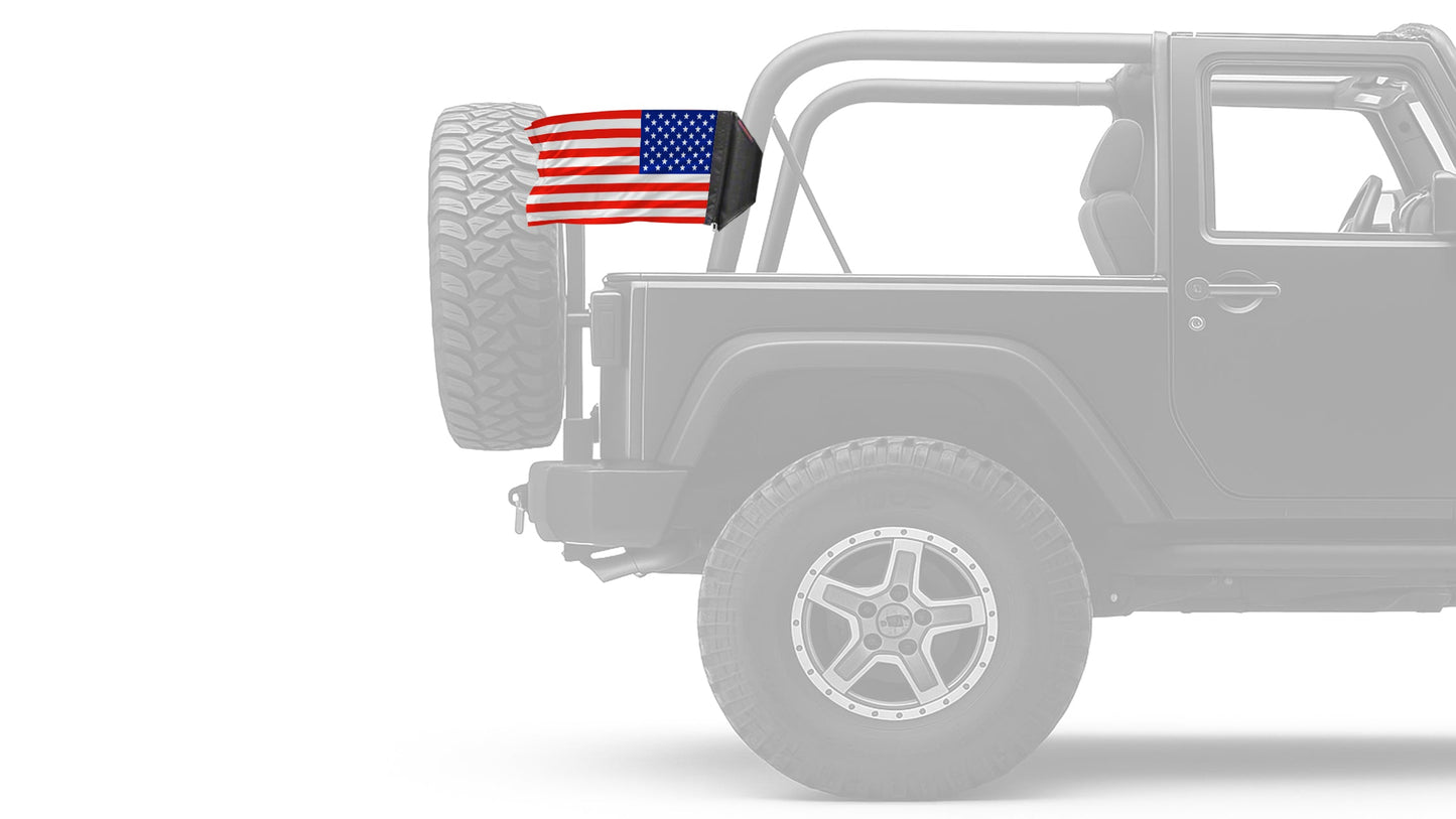 USA Ol' Glory - The Stars and Stripes 12"x18" Forever Wave Flag for Jeep Wrangler YJ 1986-1995