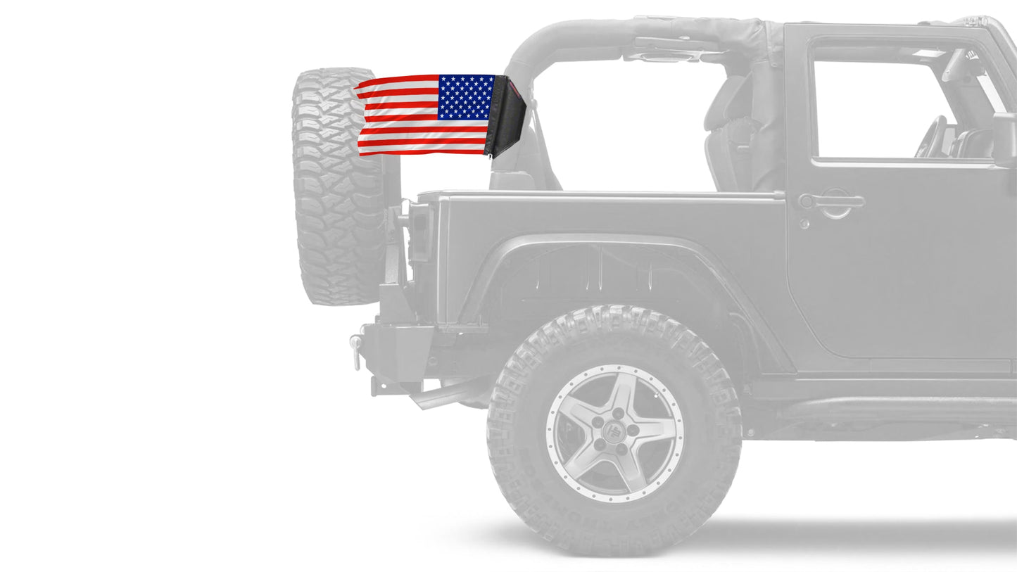 USA Ol' Glory - The Stars and Stripes 12"x18" Forever Wave Flag for Jeep Wrangler YJ 1986-1995