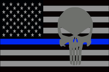 USA Subdued Thin Blue Line Punisher 12"x18" Forever Wave Flag for Jeep Wrangler JKU 4-Door 2007-2018